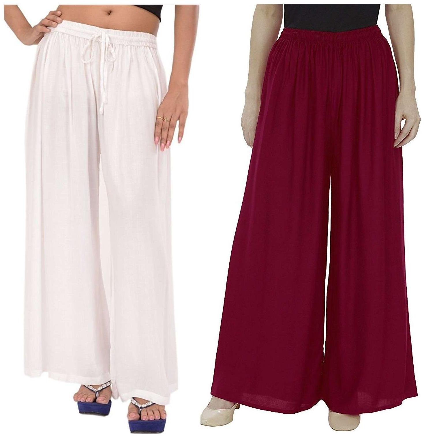 

Evection Premium Rayon Palazzo Set of 2 - Black Red