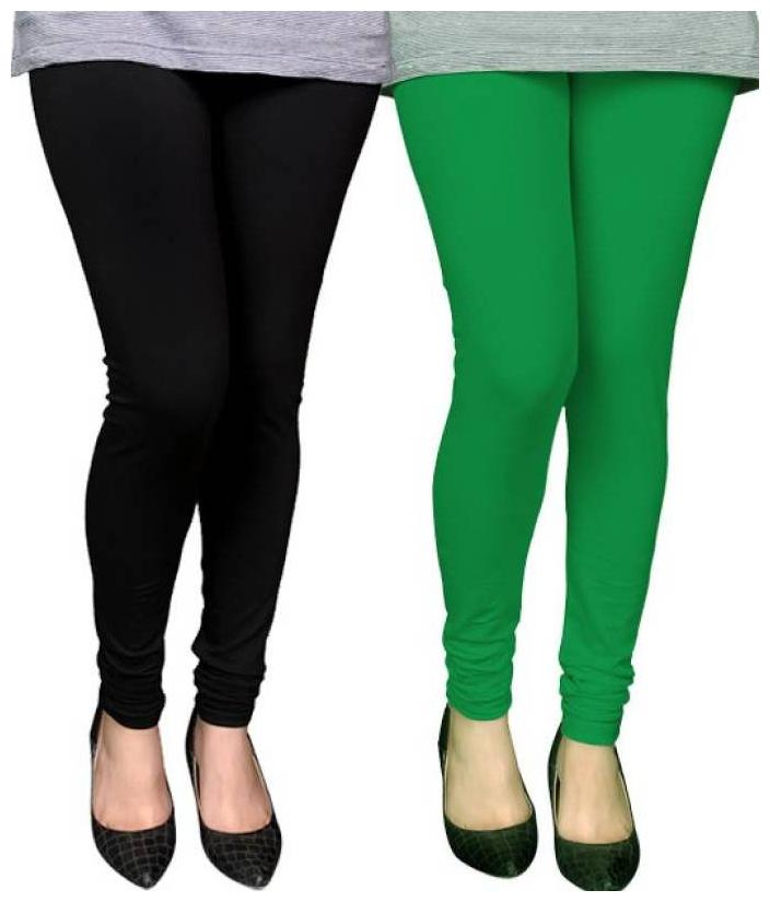 

Evection Premium Cotton Leggings Pack of 2-Black Green
