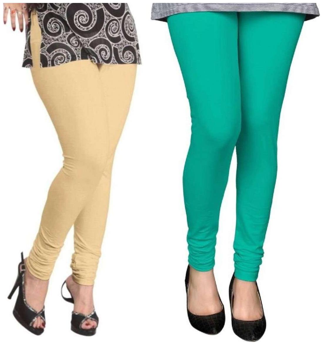 

Evection Premium Cotton Leggings Pack of 2- Beige Aqua Green