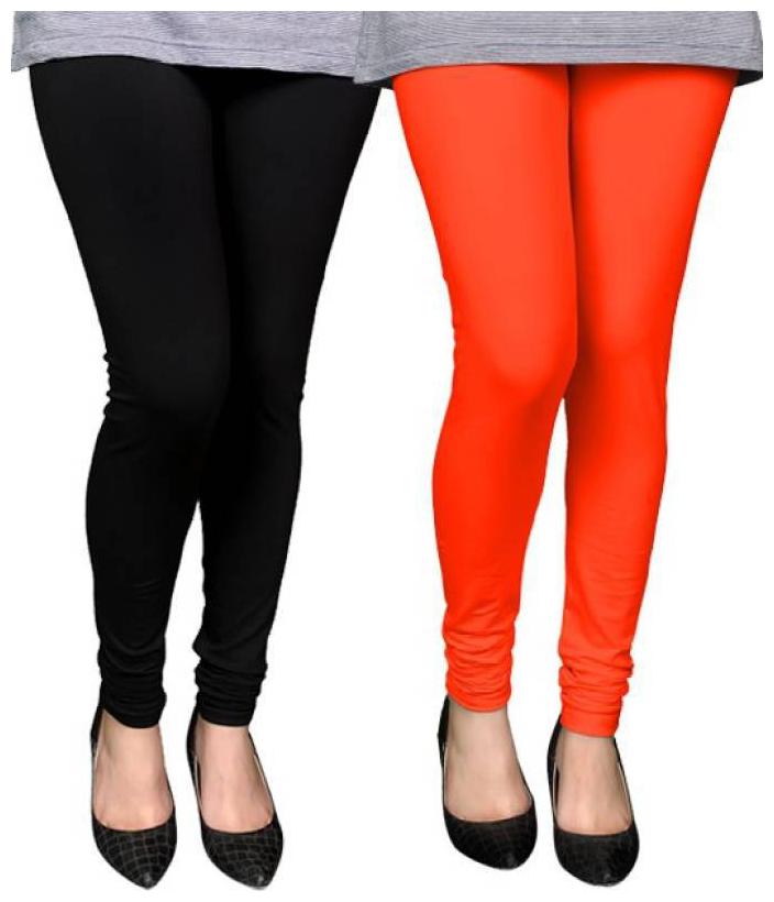 

Evection Premium Cotton Leggings Pack of 2-Black Orange