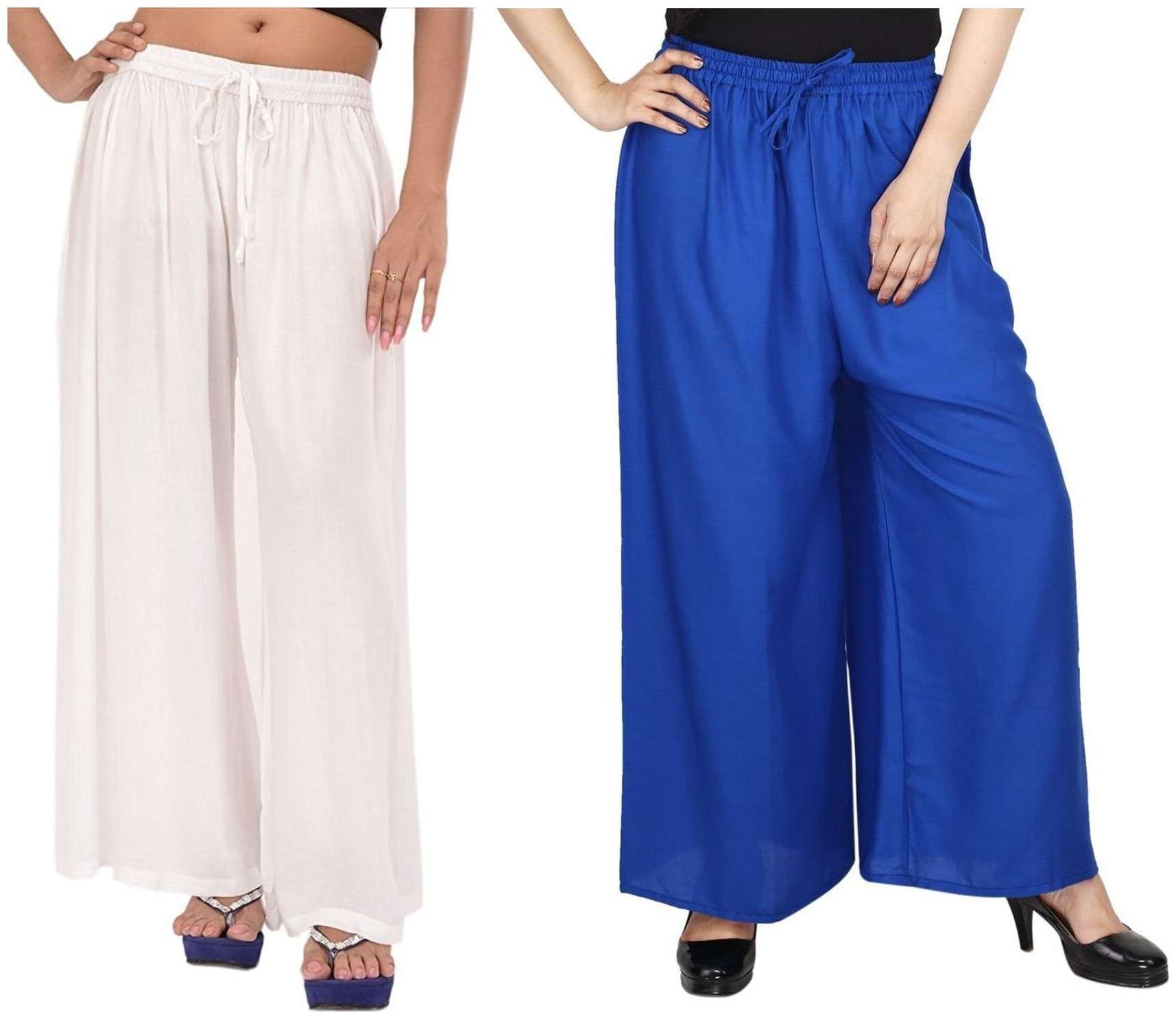 

Evection Premium Rayon Palazzo Set of 2 - Blue White