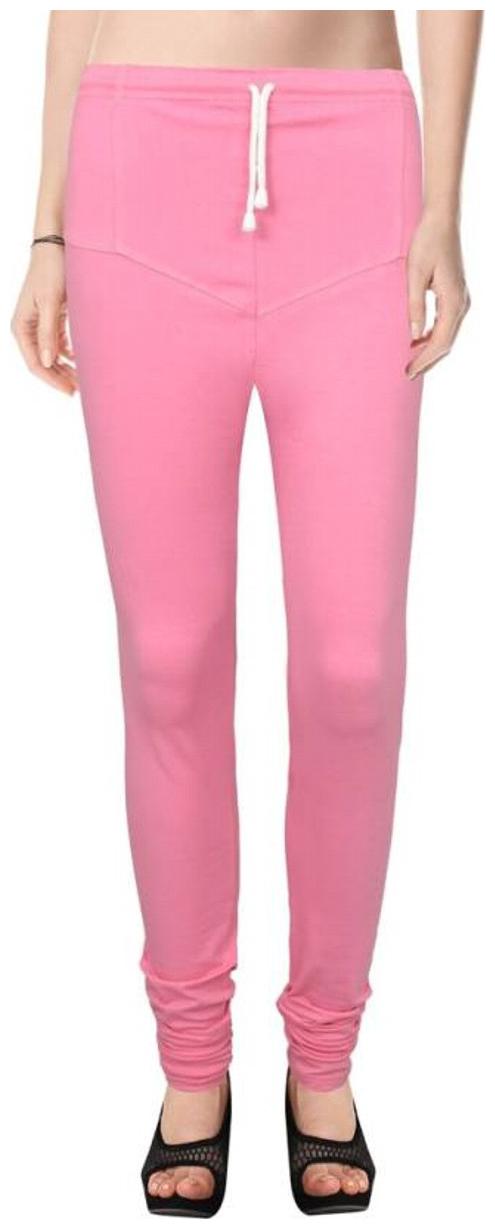 

Evection Premium V-Cut Cotton Lycra Leggings- Baby Pink