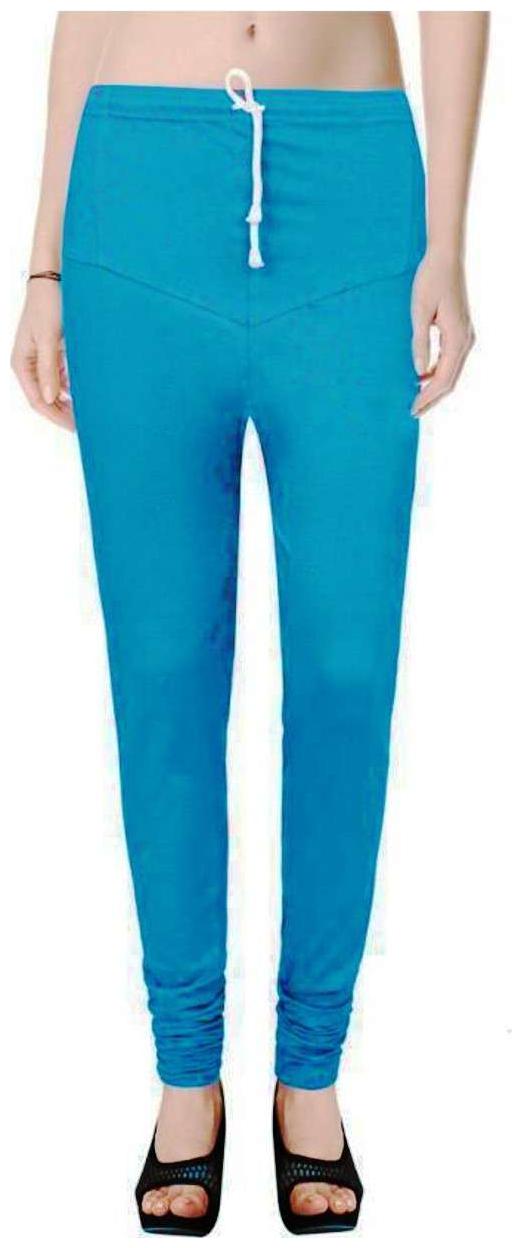 

Evection Premium V-Cut Cotton Lycra Leggings- Aqua green