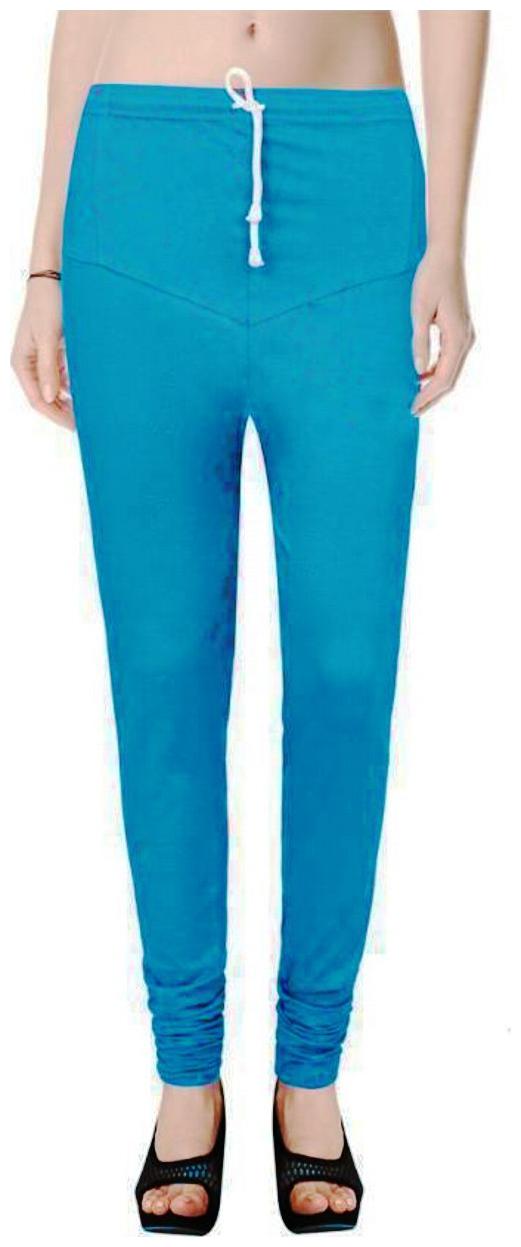 

Evection Premium V-Cut Cotton Lycra Leggings- Aqua green