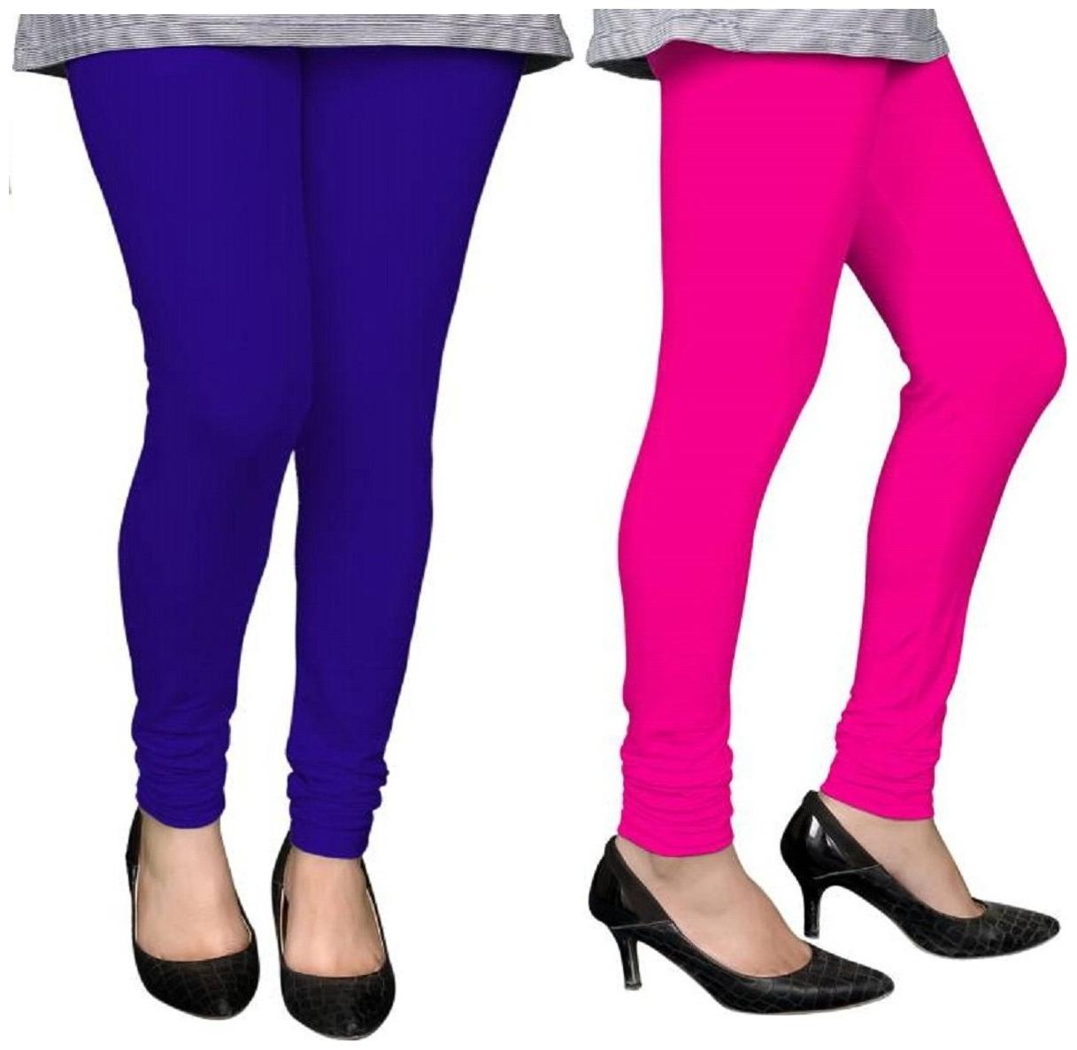 

Evection Premium Cotton Leggings Pack of 2- Pink Blue