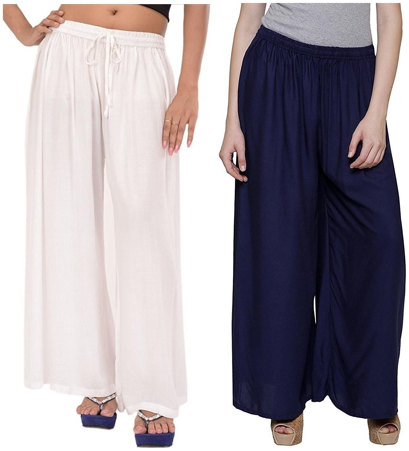 

Evection Stylish Rayon Palazzo Combo of 2 -Multi