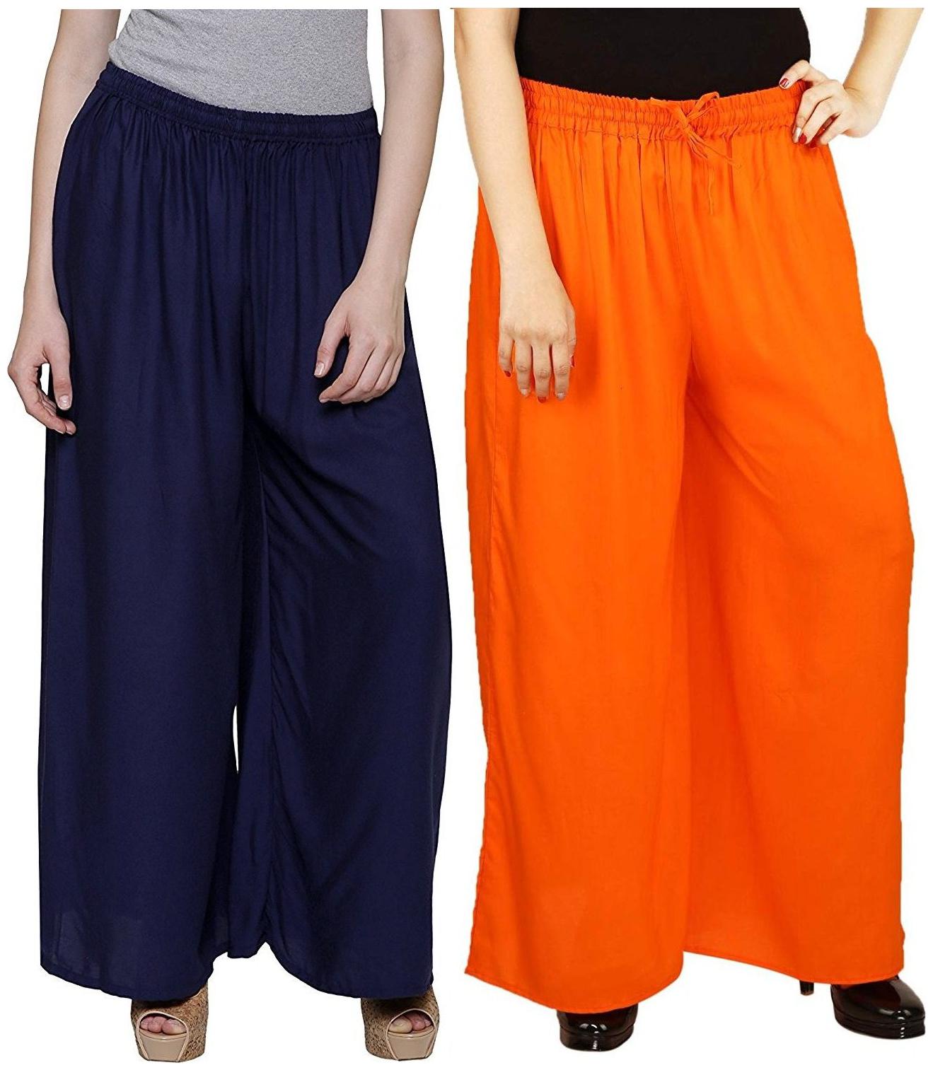

Evection Stylish Rayon Palazzo Combo of 2 -Multi