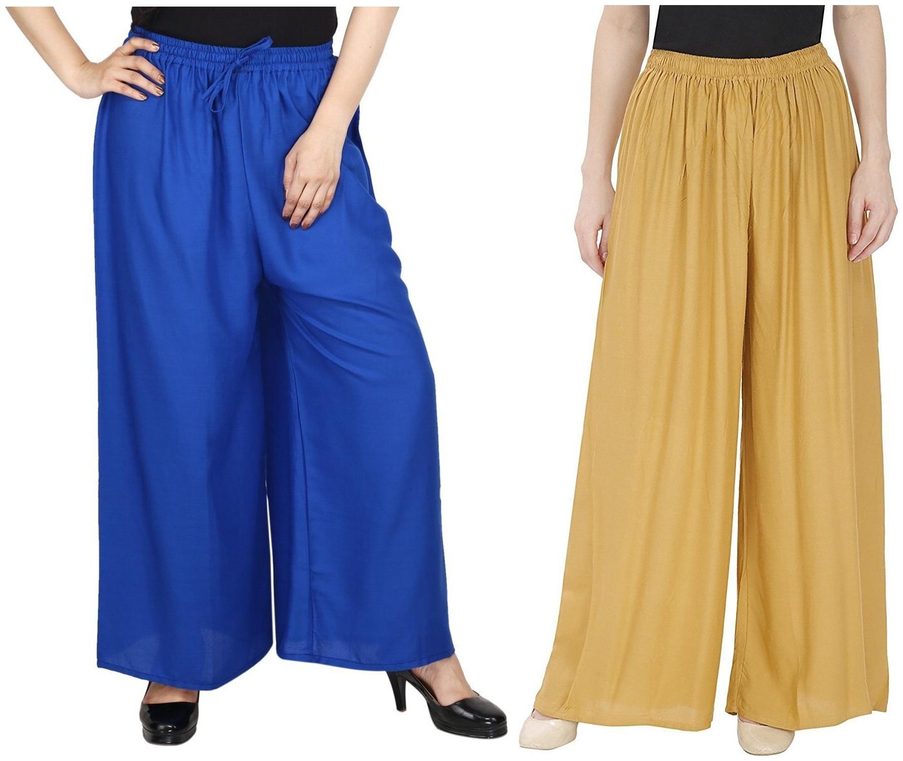 

Evection Stylish Rayon Palazzo Combo of 2 -Multi