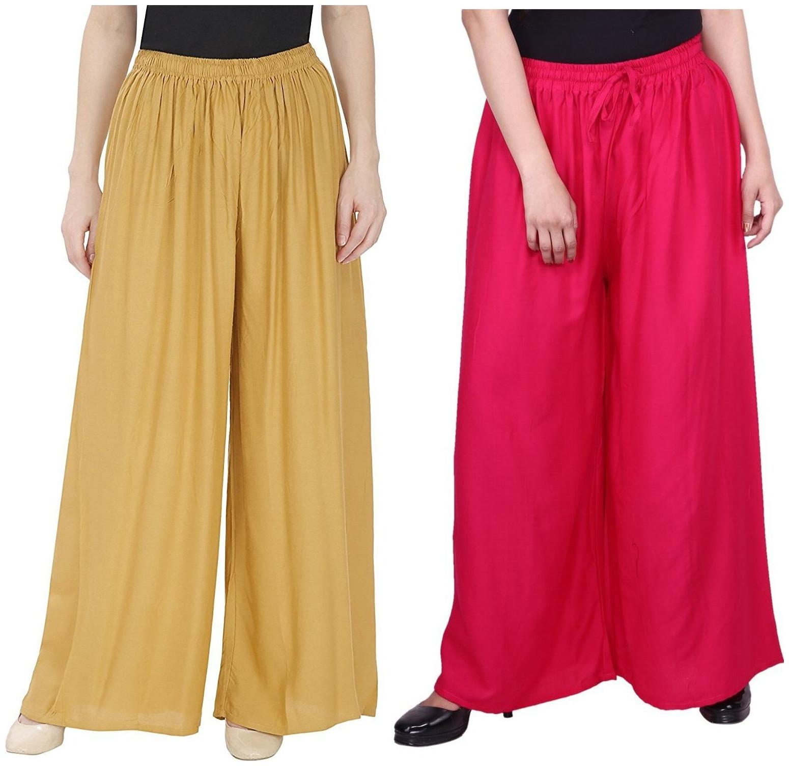 

Evection Stylish Rayon Palazzo Combo of 2 -Multi
