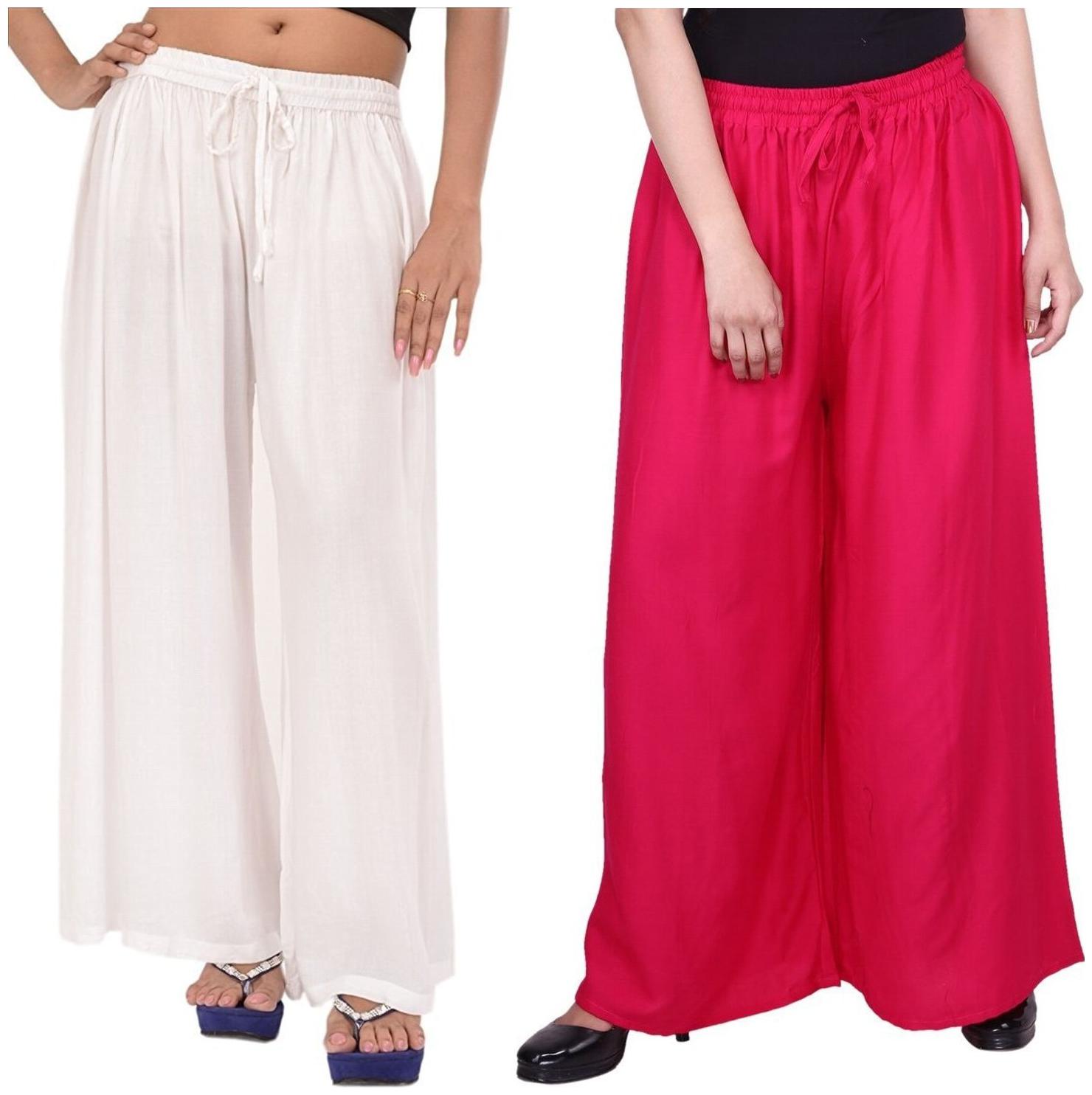 

Evection Stylish Rayon Palazzo Combo of 2 -Multi