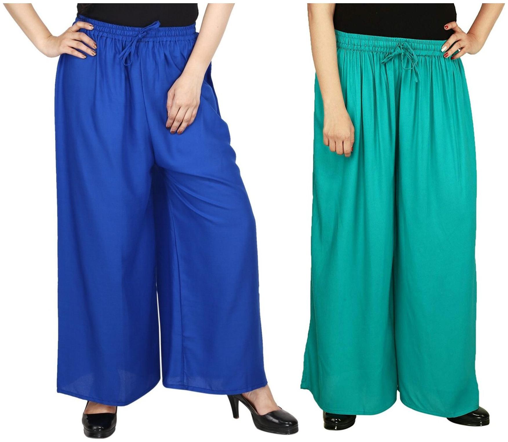 

Evection Stylish Rayon Palazzo Combo of 2 -Multi