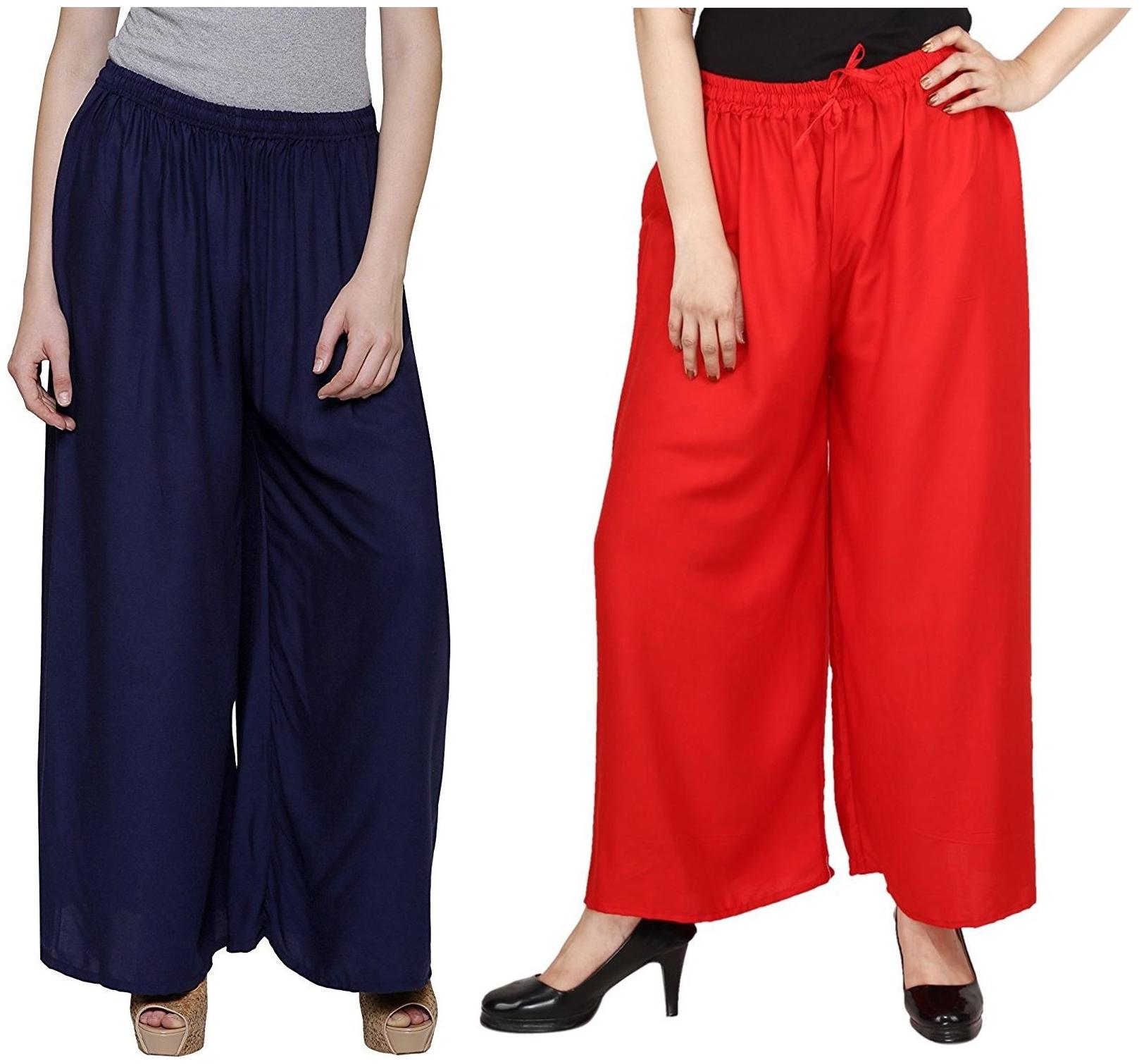 

Evection Stylish Rayon Palazzo Combo of 2 -Multi