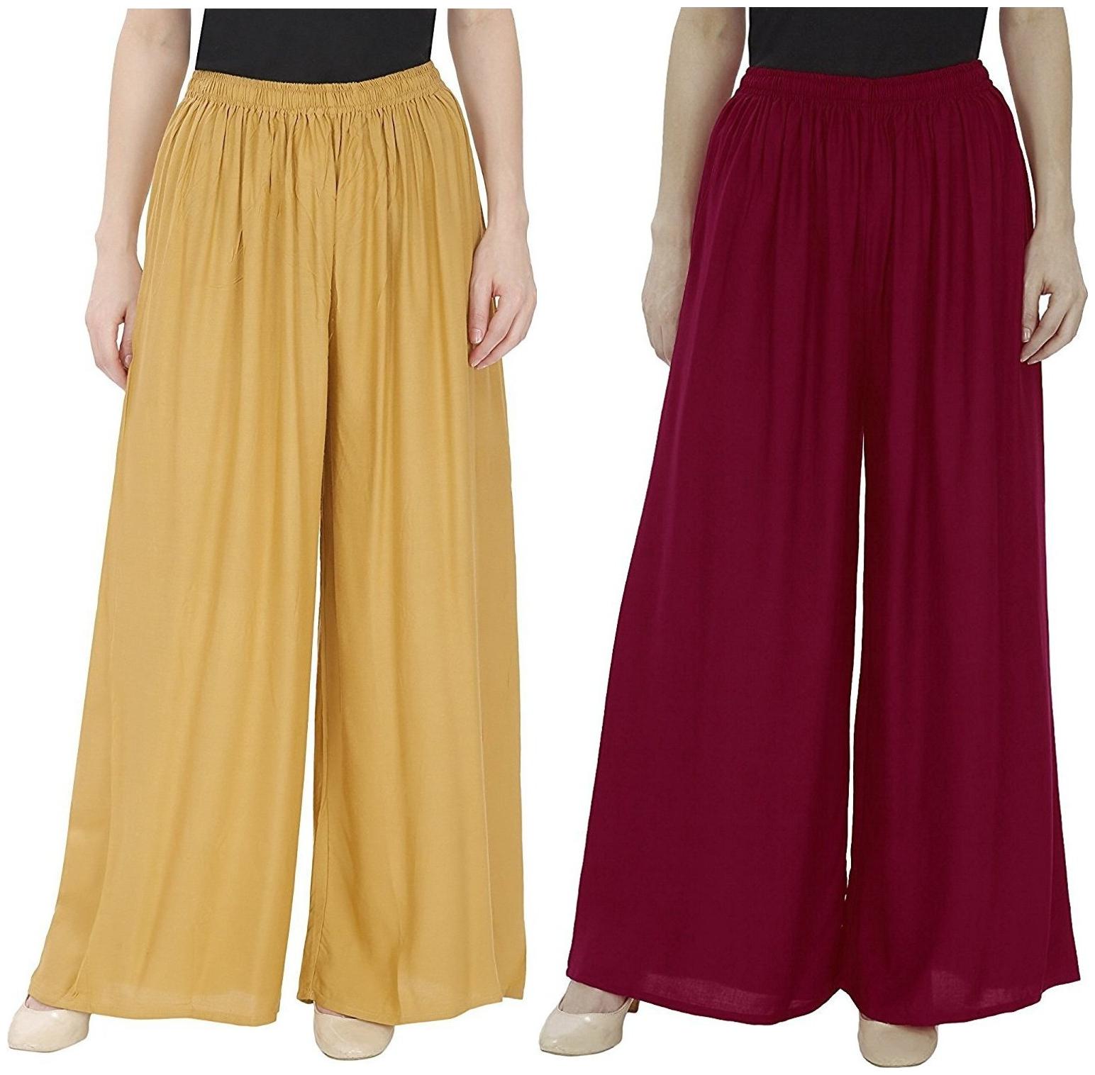 

Evection Stylish Rayon Palazzo Combo of 2-Multi
