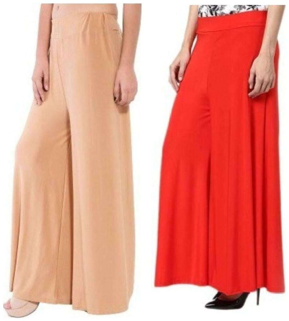 

Evection Stylish Palazzo Set of Beige and Red