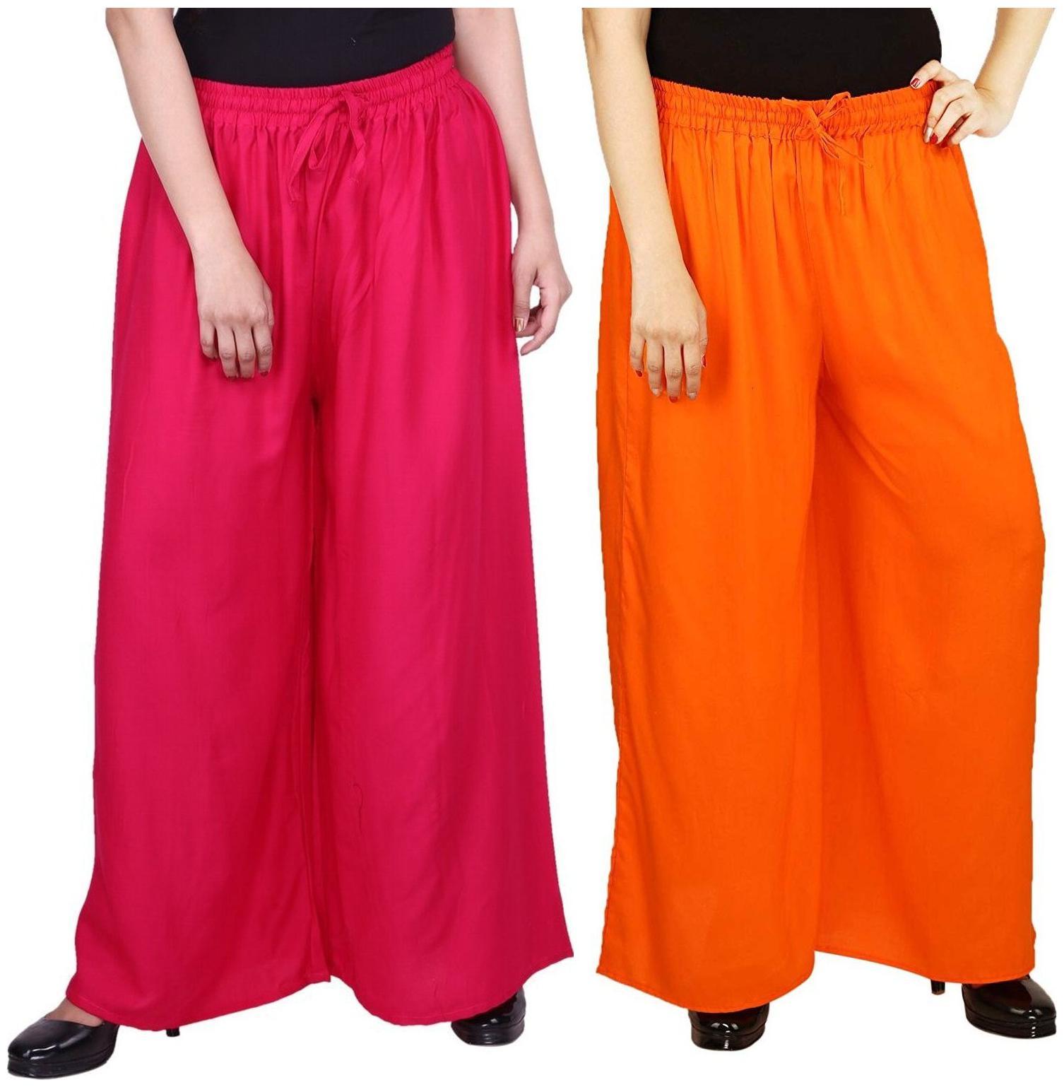 

Evection Stylish Rayon Palazzo Combo of 2 -Multi