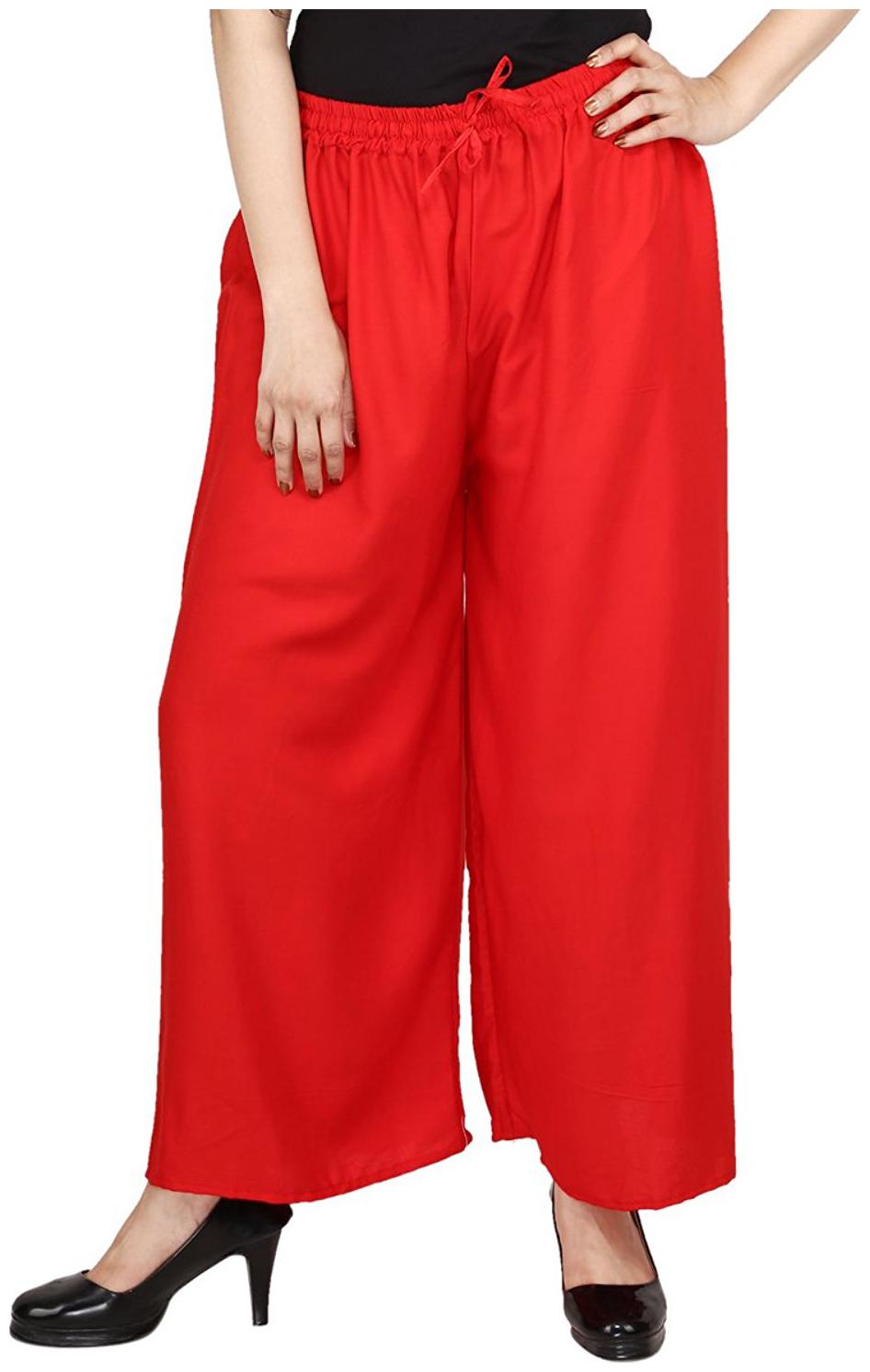 

Evection Stylish Rayon Palazzo Red