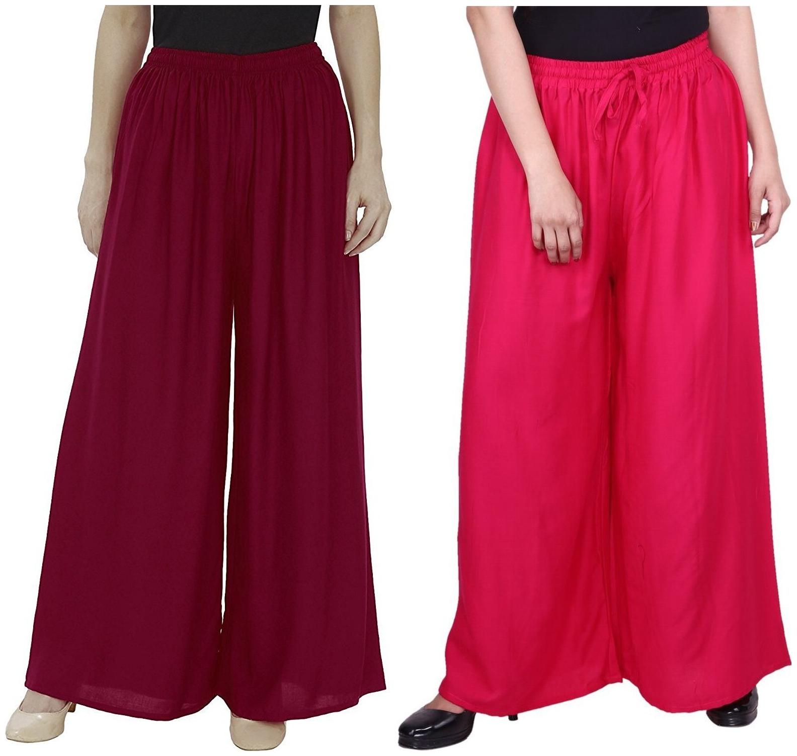

Evection Stylish Rayon Palazzo Combo of 2 -Multi
