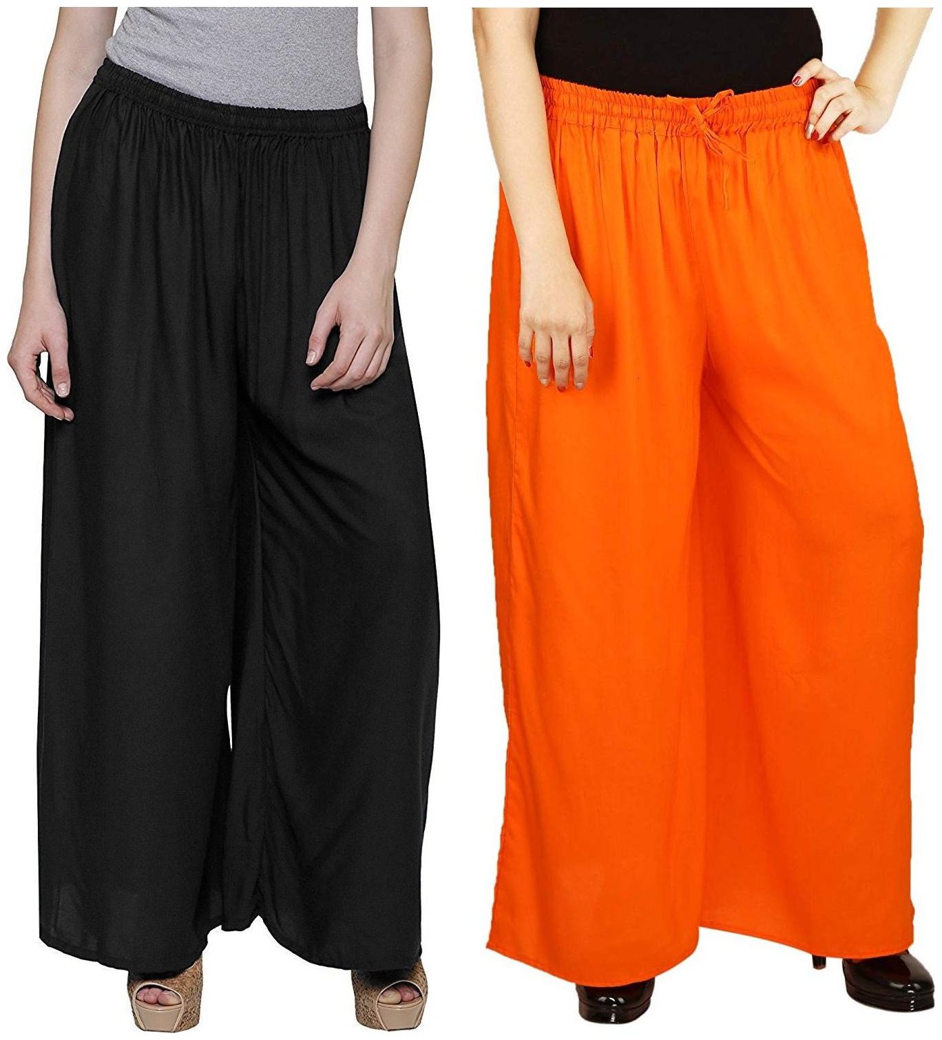 

Evection Stylish Rayon Palazzo Combo of 2 -Multi