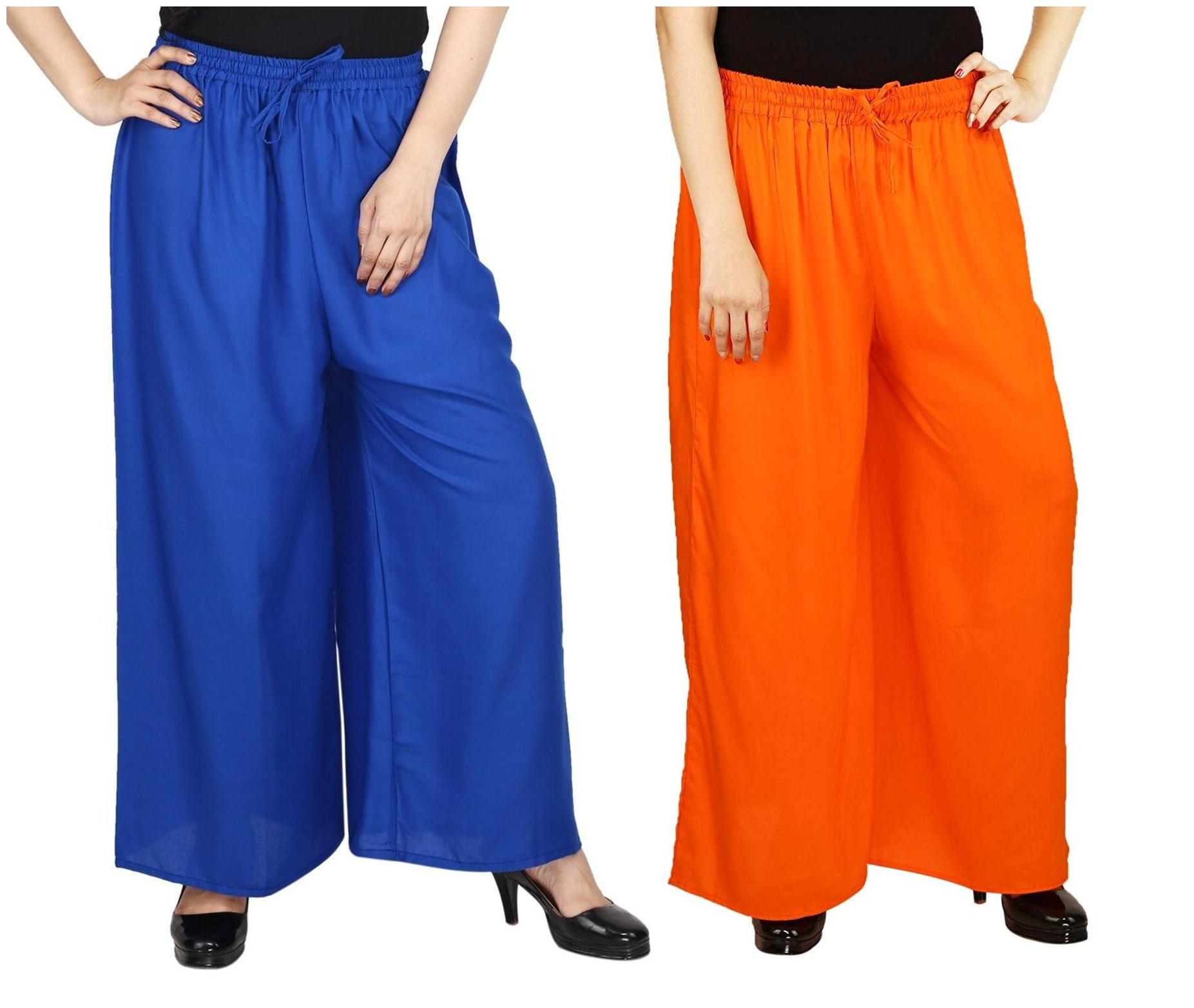 

Evection Stylish Rayon Palazzo Combo of 2 -Multi