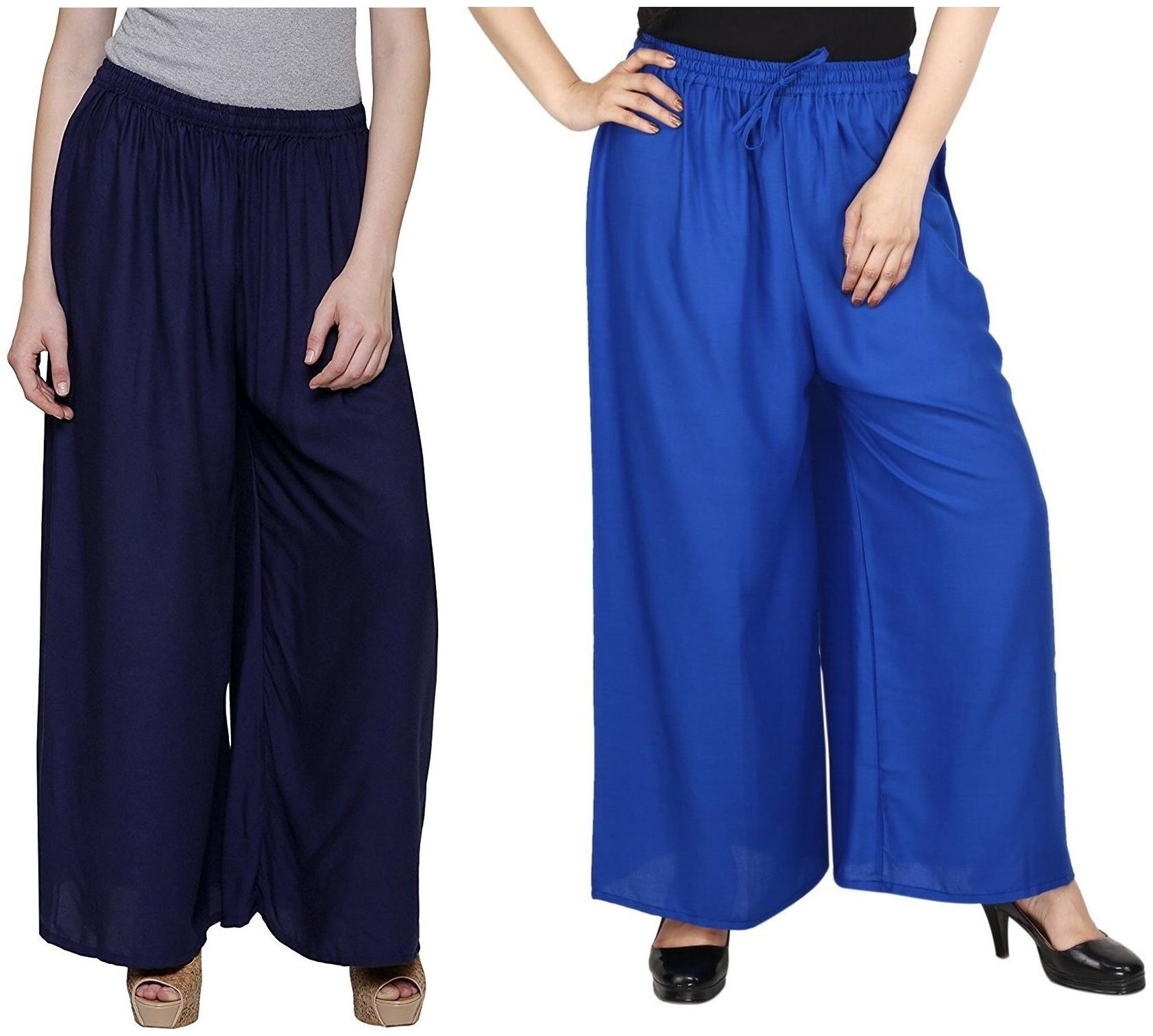

Evection Stylish Rayon Palazzo Combo of 2 -Multi