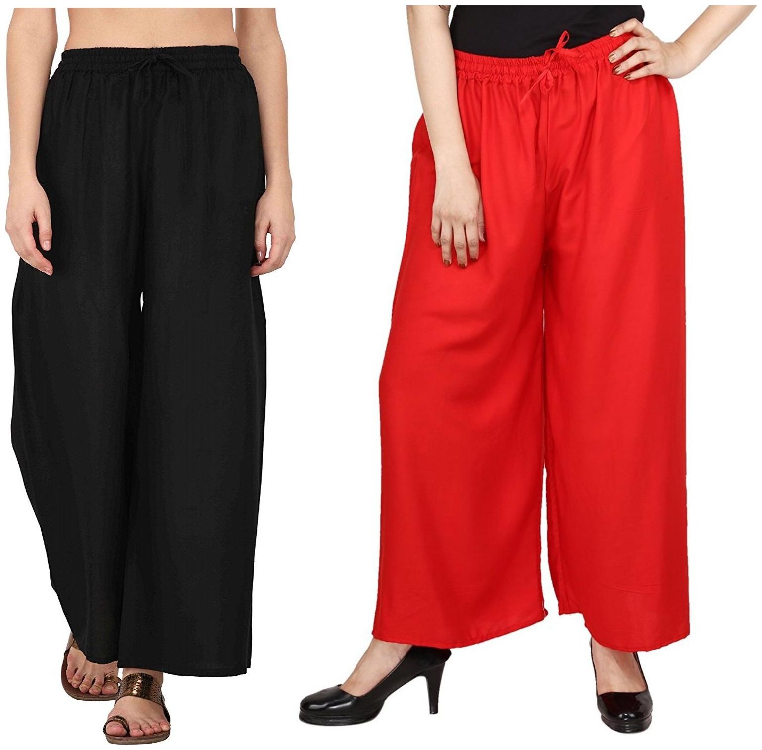 

Evection Stylish Rayon Palazzo Combo of 2 -Multi