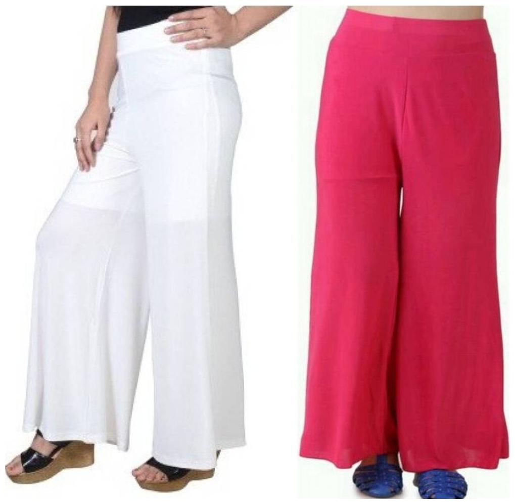 

Evection Stylish Palazzo Set of White and Pink