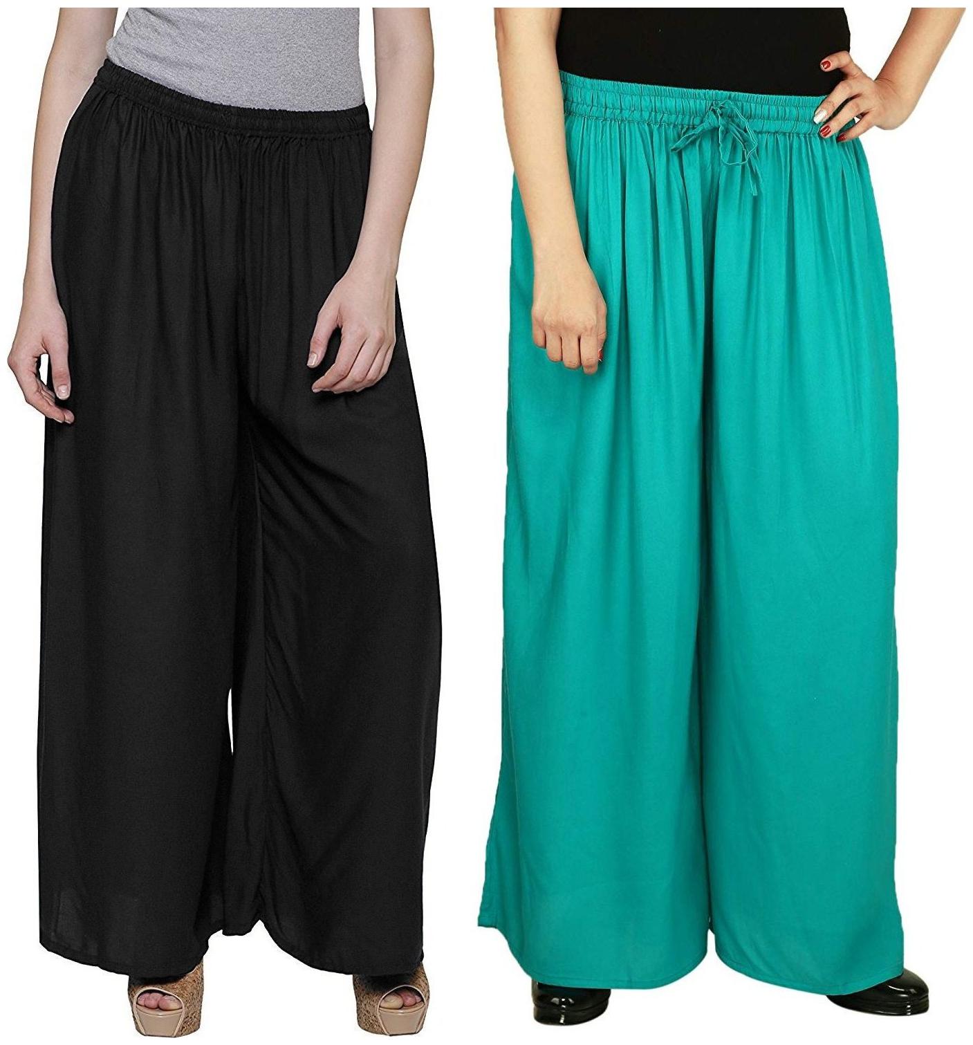 

Evection Stylish Rayon Palazzo Combo of 2 -Multi