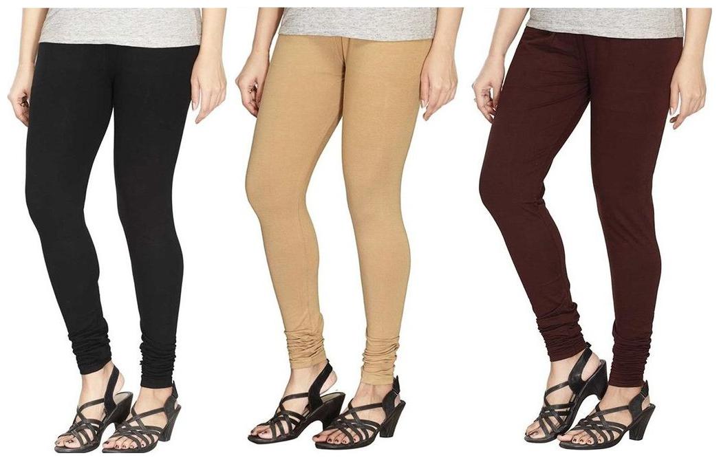 

Evection Ultra Premium Cotton Legging Set of 3 - Beige Black Brown