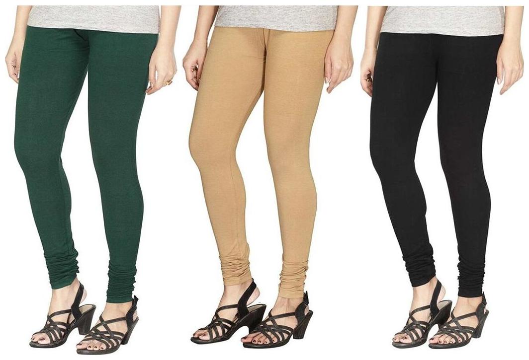

Evection Ultra Premium Cotton Legging Set of 3 - Beige Black Dark Green