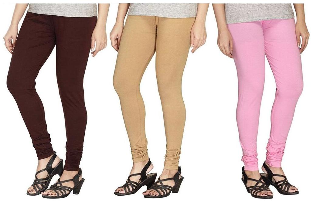 

Evection Ultra Premium Cotton Legging Set of 3 - Beige Pink Brown