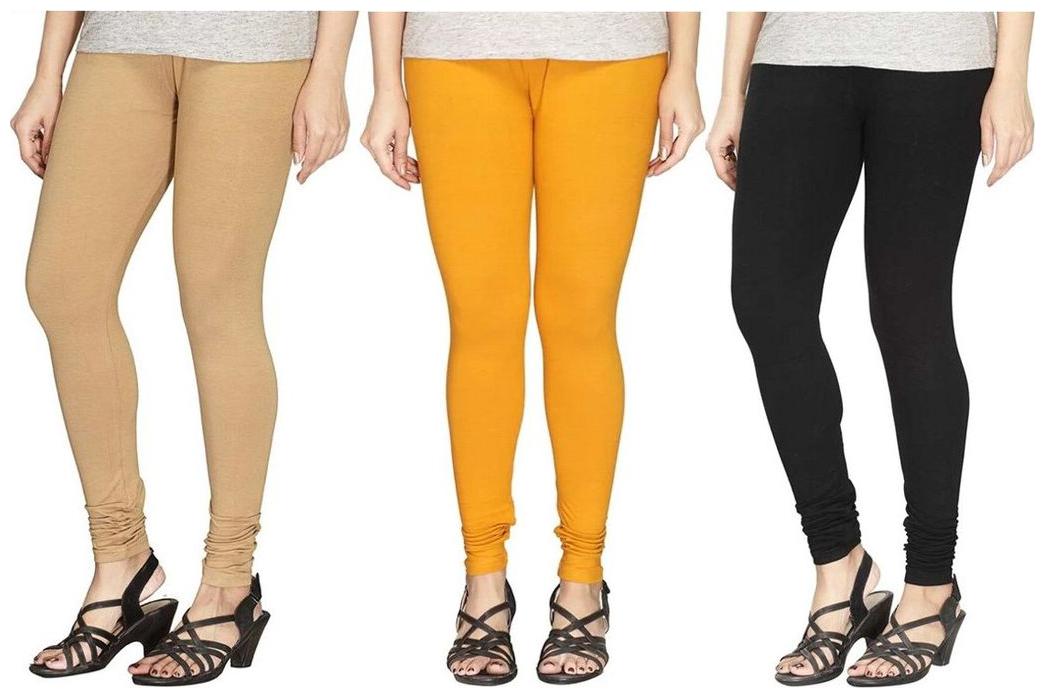 

Evection Ultra Premium Cotton Legging Set of 3 - Beige Black Dark Yellow
