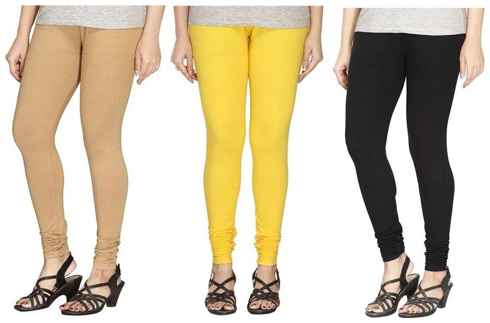 

Evection Ultra Premium Cotton Legging Set of 3 - Beige Black Yellow