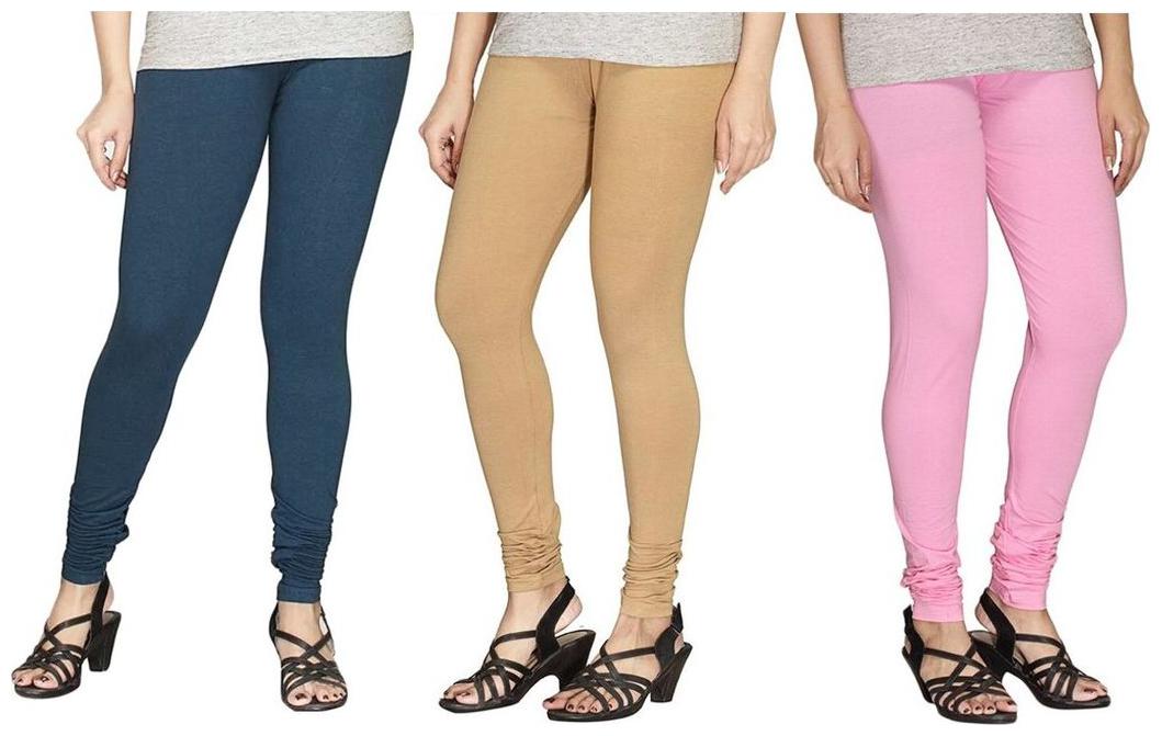 

Evection Ultra Premium Cotton Legging Set of 3 - Beige Pink Navy-Blue
