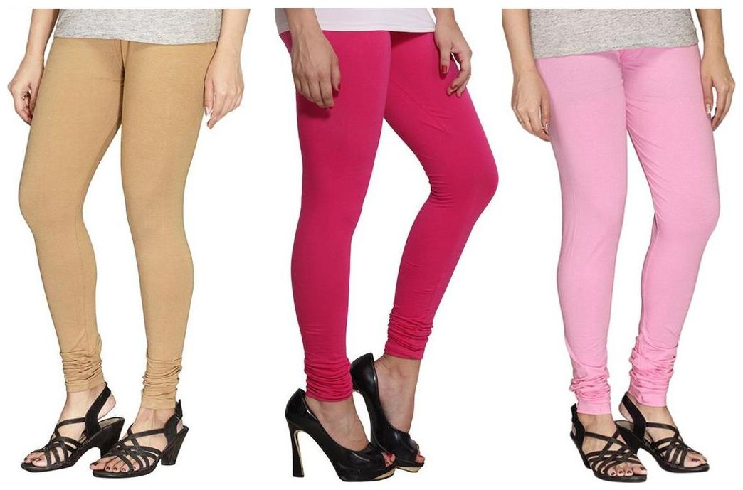

Evection Ultra Premium Cotton Legging Set of 3 - Beige Pink Dark-Pink