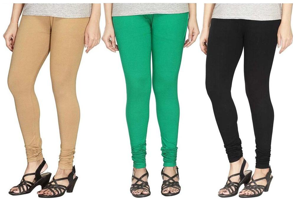 

Evection Ultra Premium Cotton Legging Set of 3 - Beige Black Green