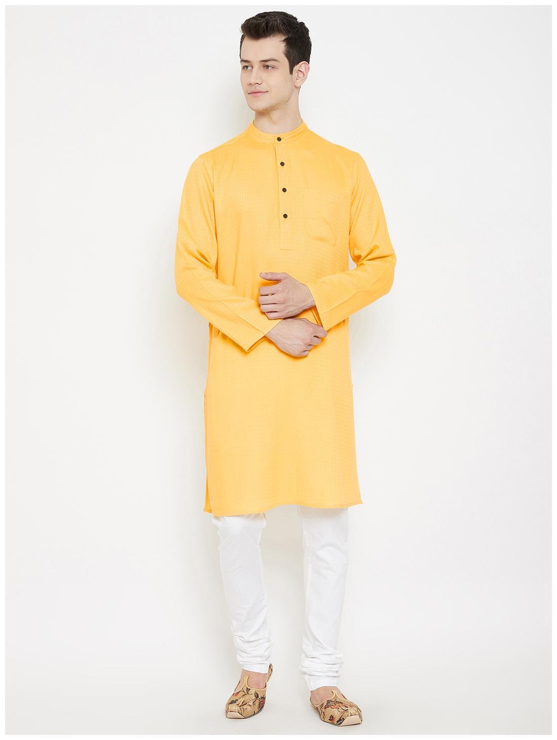 

EVEN Men Yellow Regular Fit Kurta