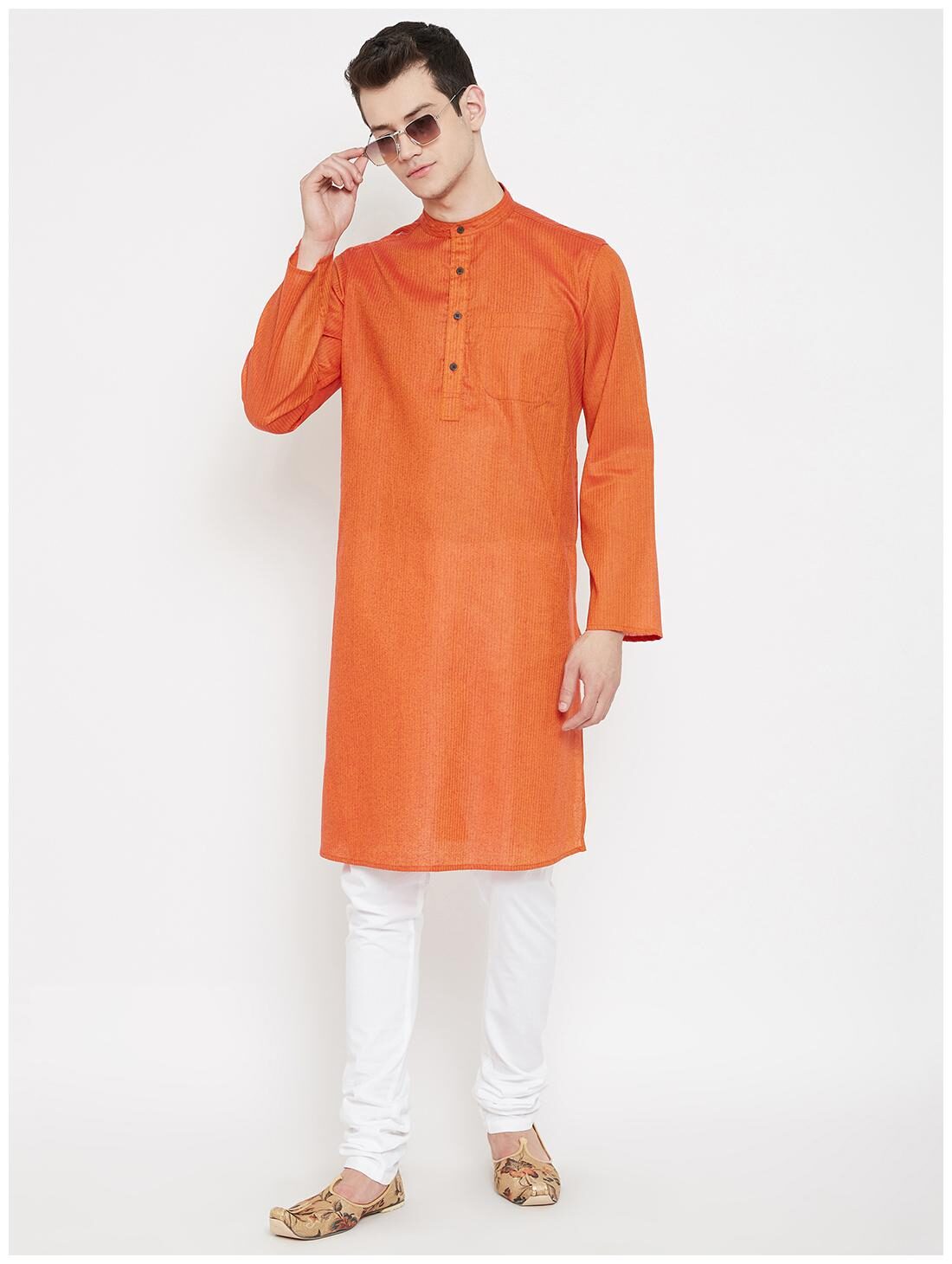 

EVEN Men Orange Regular Fit Kurta
