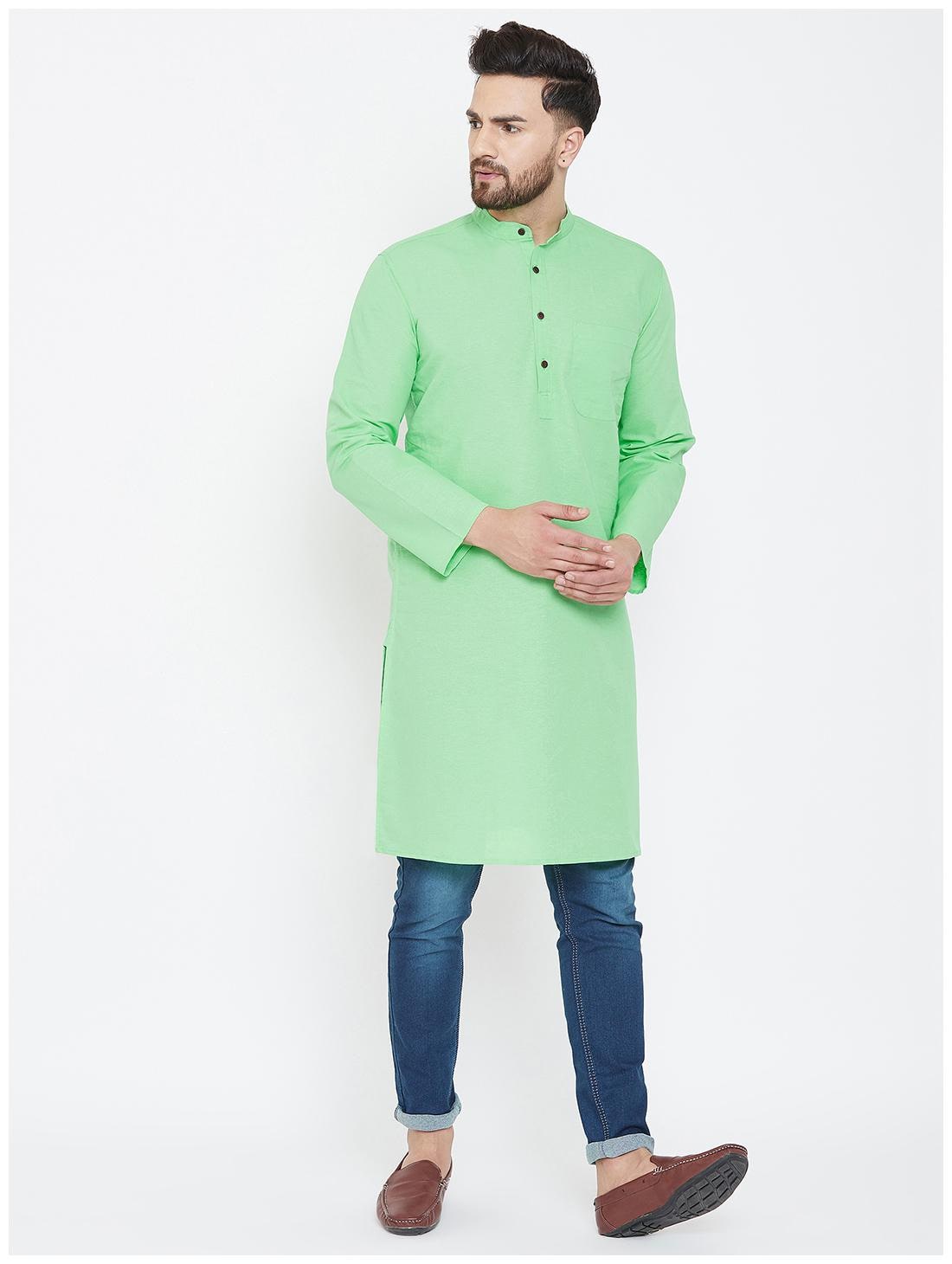 

EVEN Men Green Regular Fit Kurta