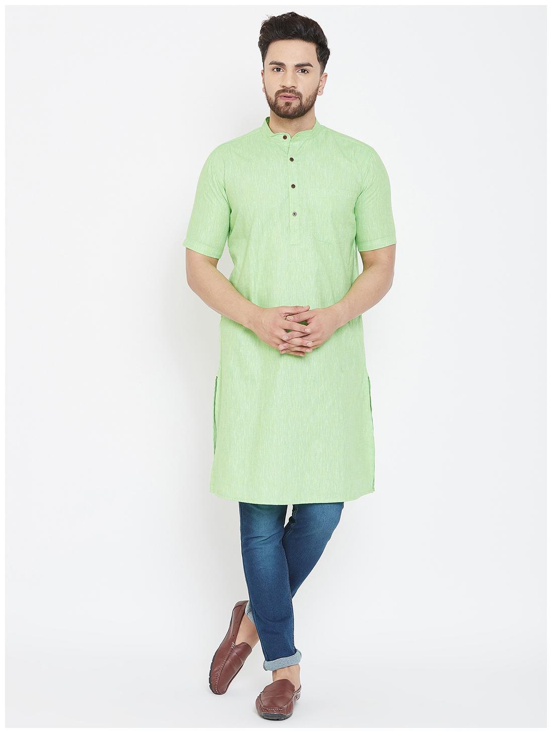 

EVEN Men Green Regular Fit Kurta