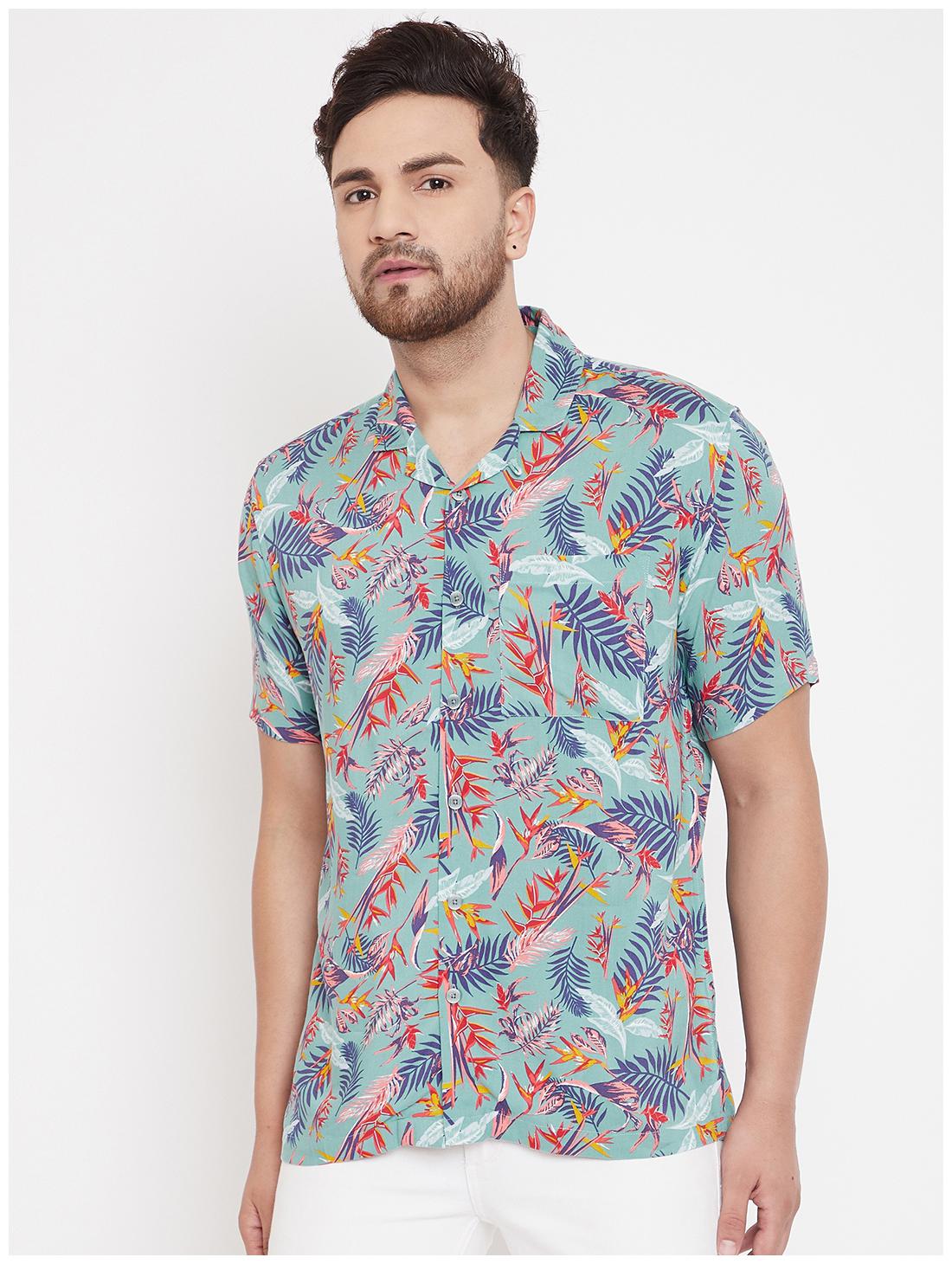 

EVEN Men Blue Printed Slim Fit Casual Shirt