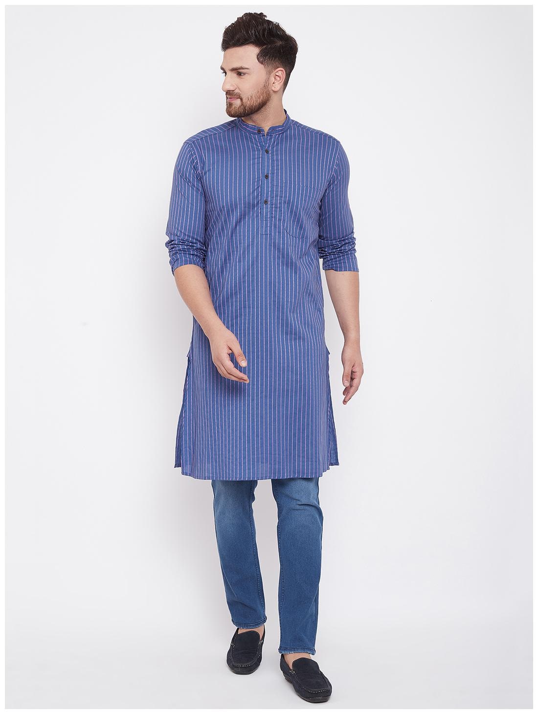 

EVEN Men Blue Regular Fit Kurta