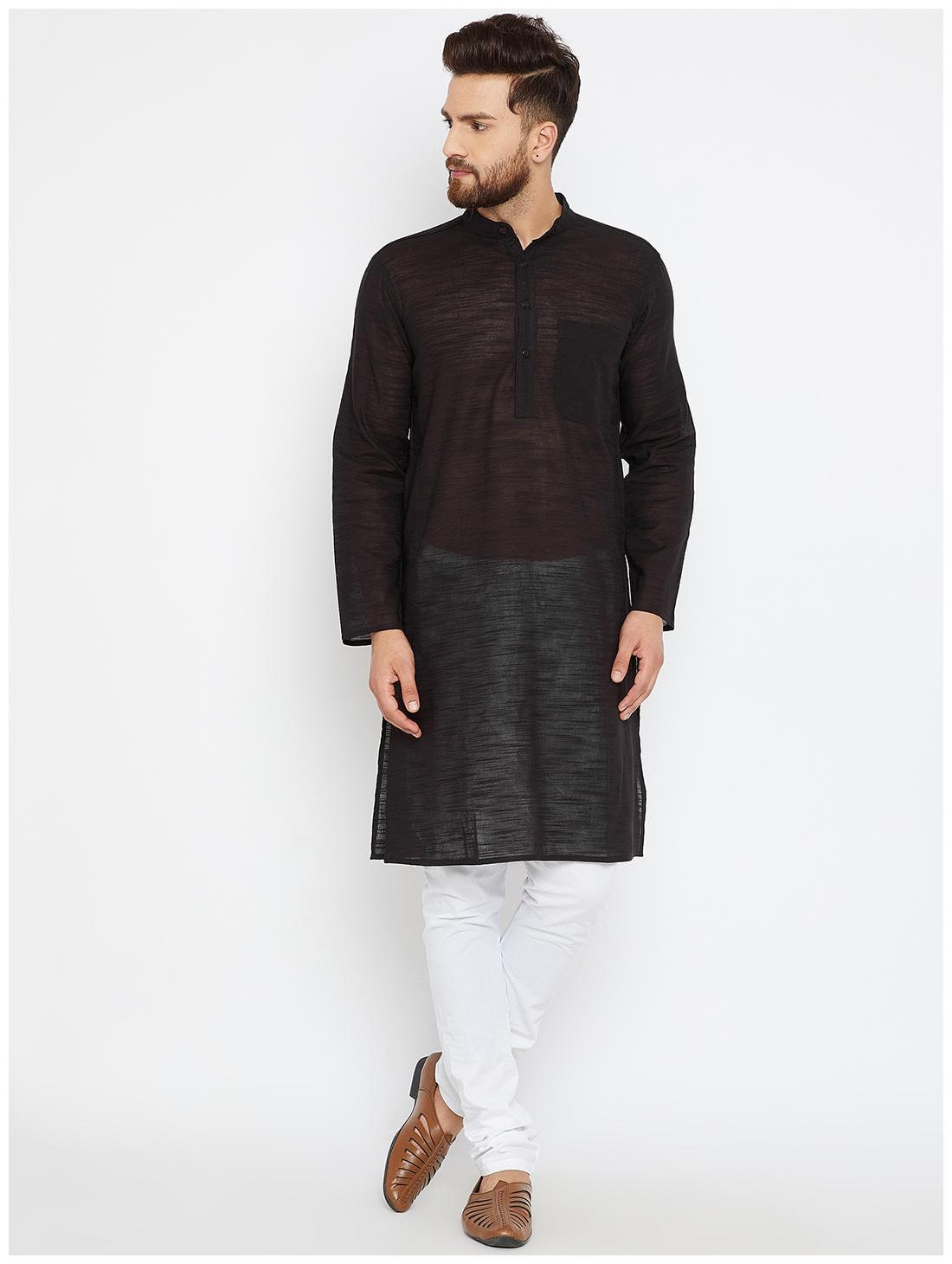 

EVEN Men Black Regular Fit Kurta