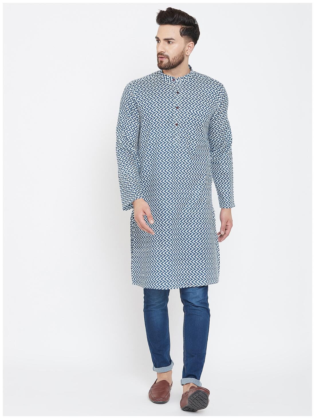 

EVEN Men Blue Regular Fit Kurta