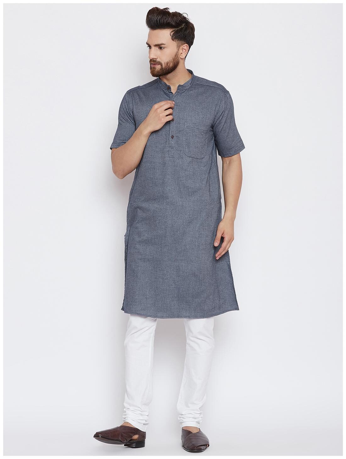 

EVEN Men Grey Regular Fit Kurta