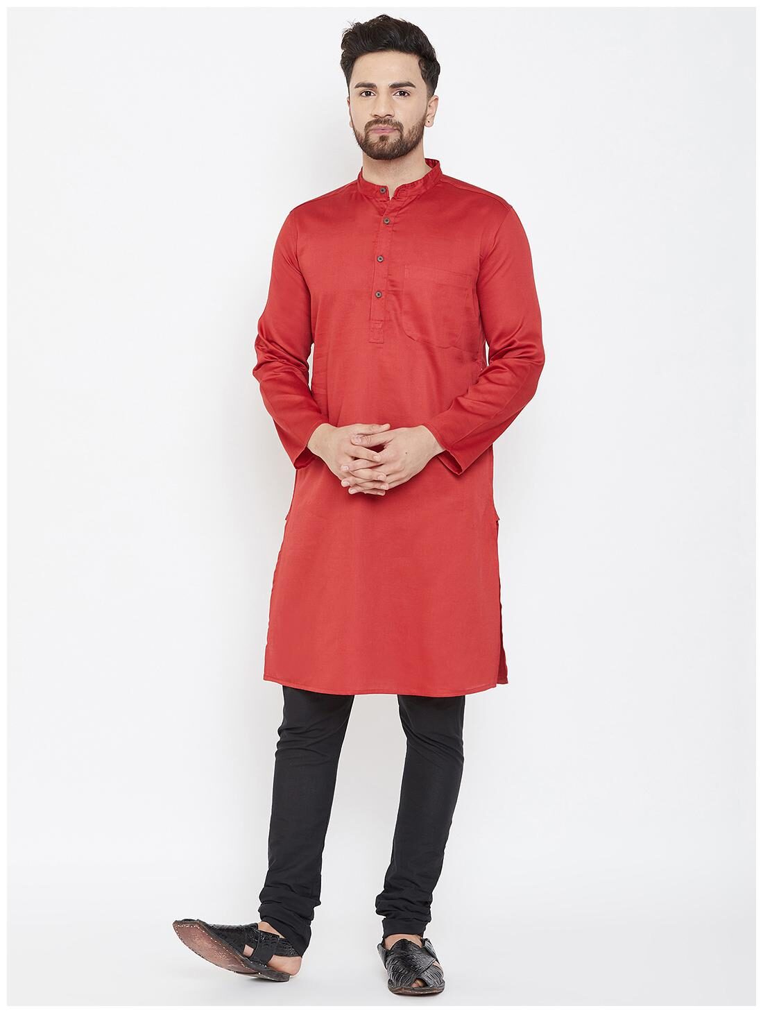 

EVEN Men Red Regular Fit Kurta