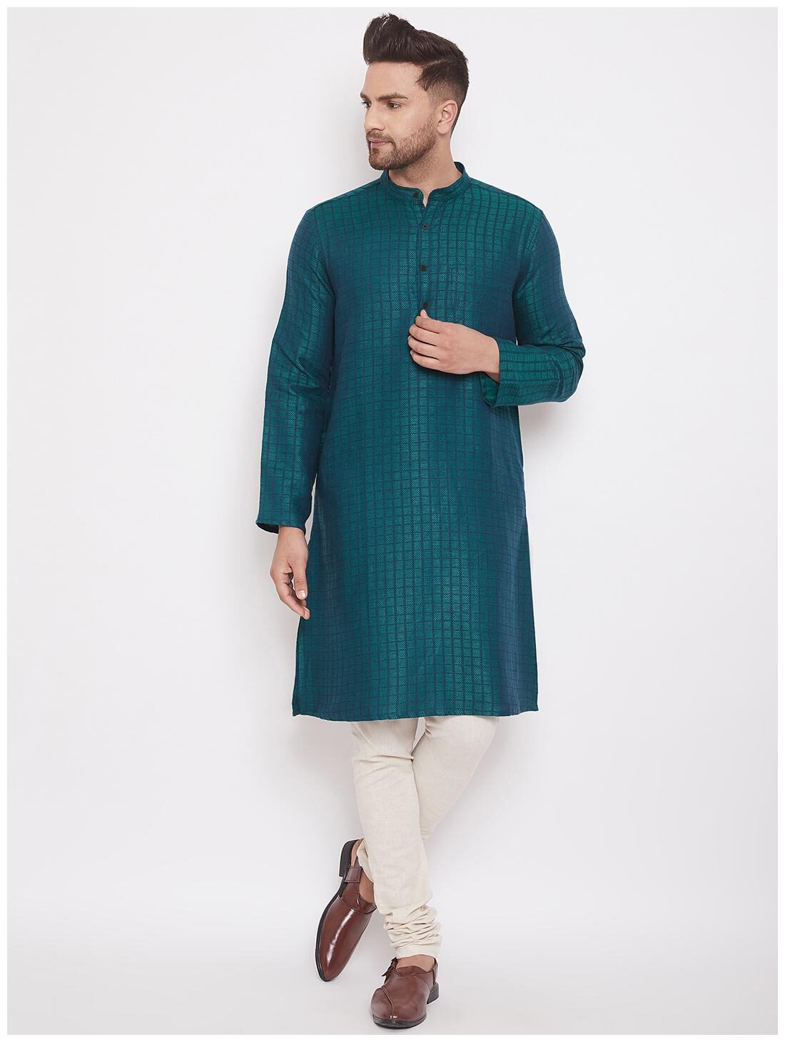 

EVEN Men Green Regular Fit Kurta