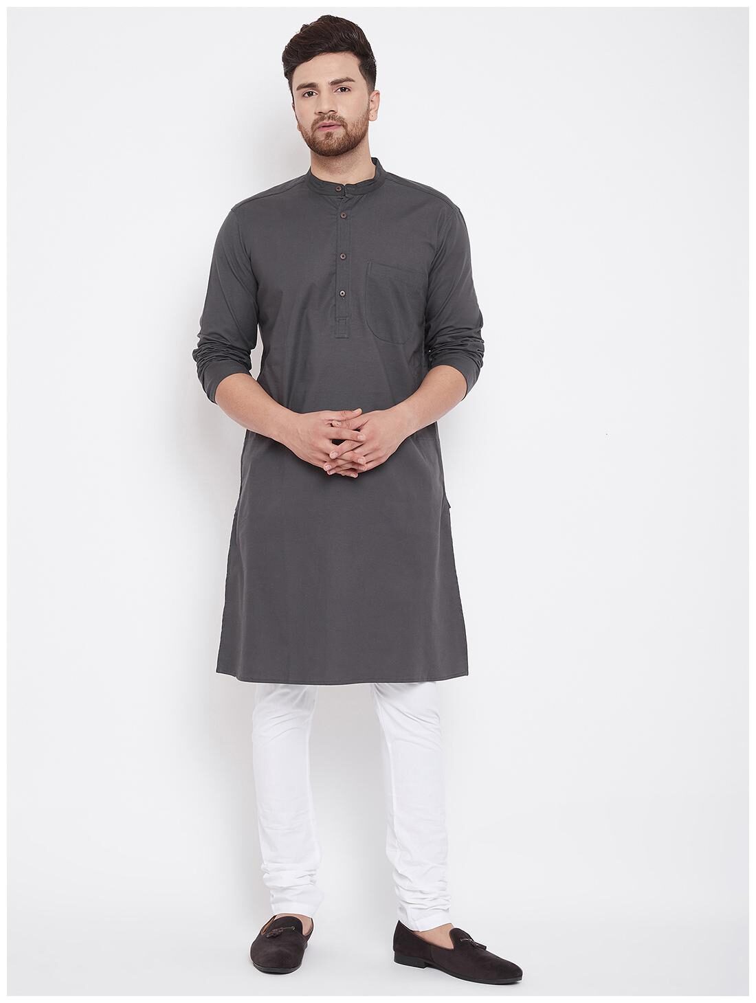 

EVEN Men Grey Regular Fit Kurta