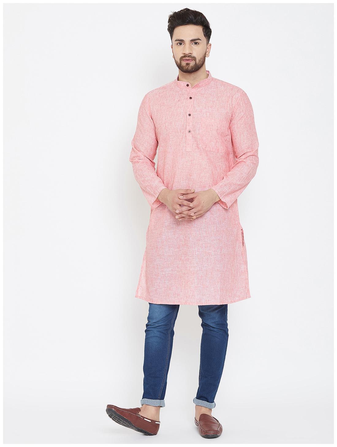 

EVEN Men Pink Regular Fit Kurta