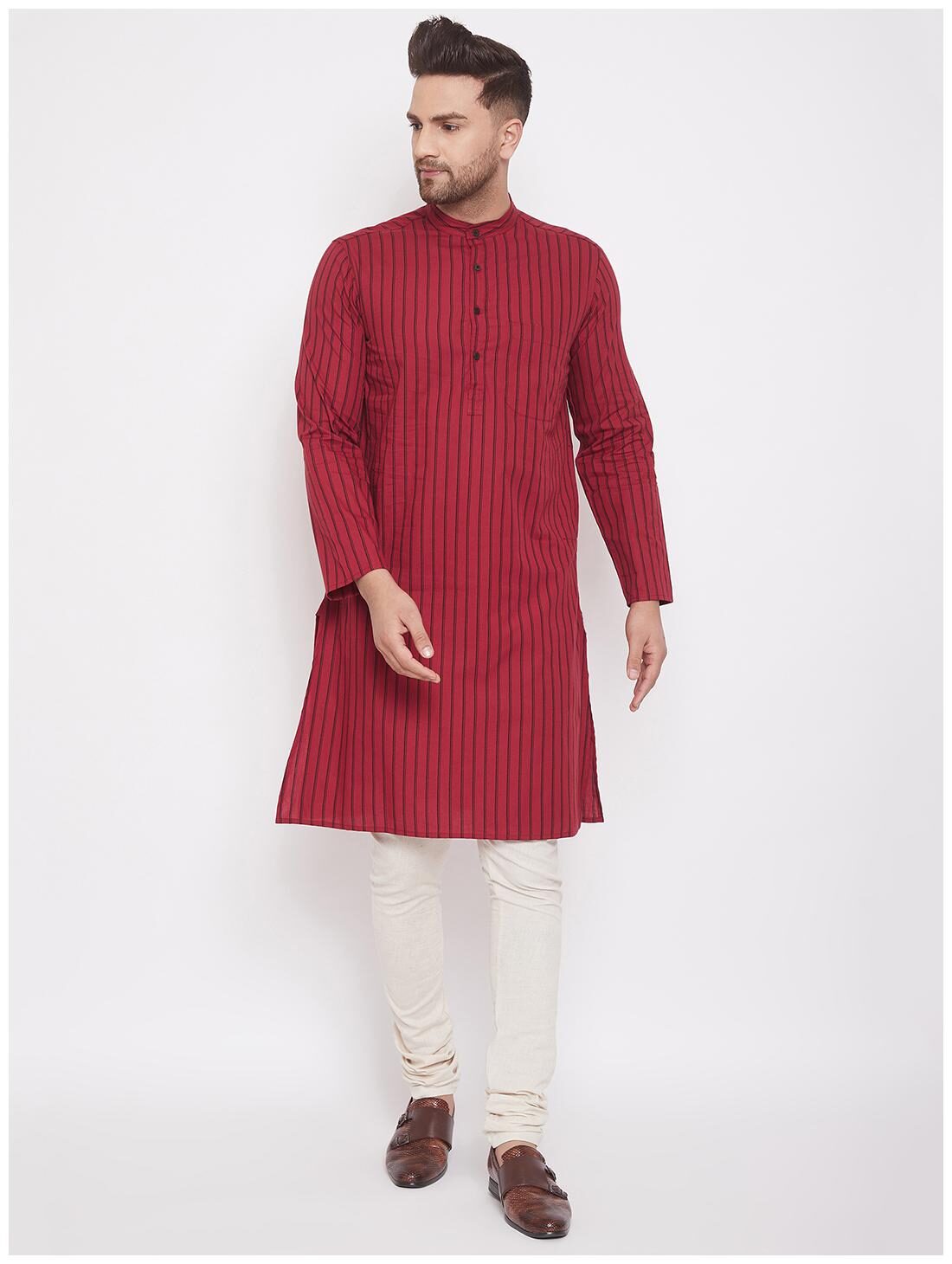 

EVEN Men Maroon Regular Fit Kurta