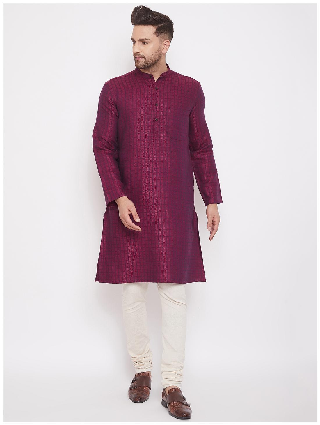 

EVEN Men Maroon Regular Fit Kurta
